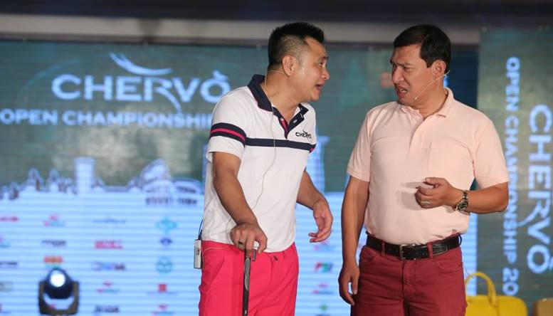 Quang Thắng, Tự Long diễn hài trong tiệc trao giải Chervo Open Championship 2018
